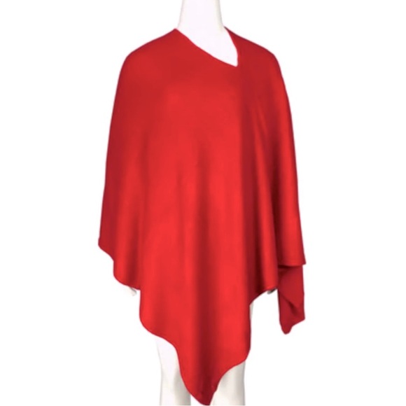 Nwt fadivo red cashmere blend poncho shawl - Picture 1 of 2